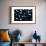 Poppy pods in bBlue, Tasmanian Nature Art limited edition wall art print by Emma Coombes at the Elm & the Raven