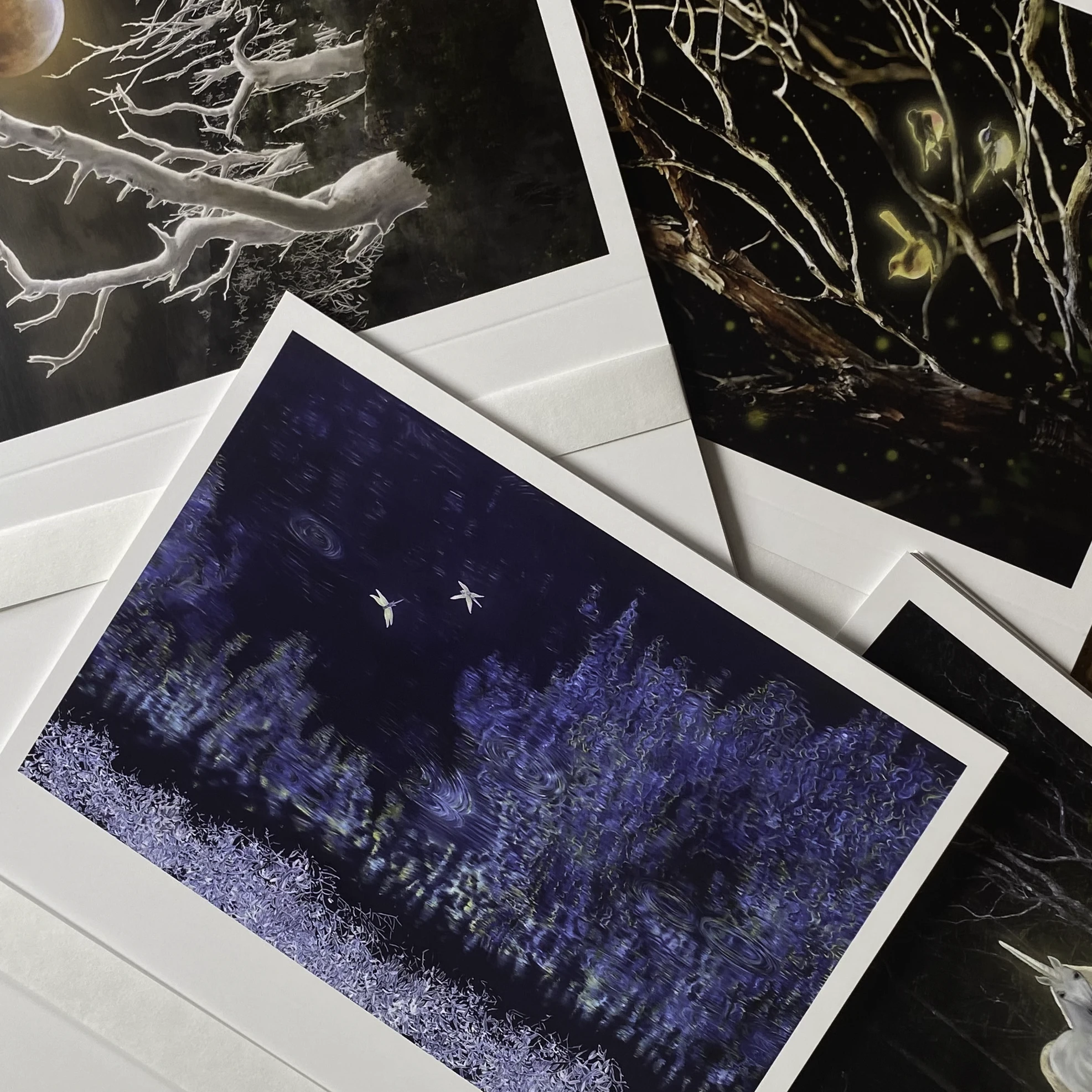 Gift cards and mini prints from the Elm and the Raven, Tasmanian Mythic Nature Art